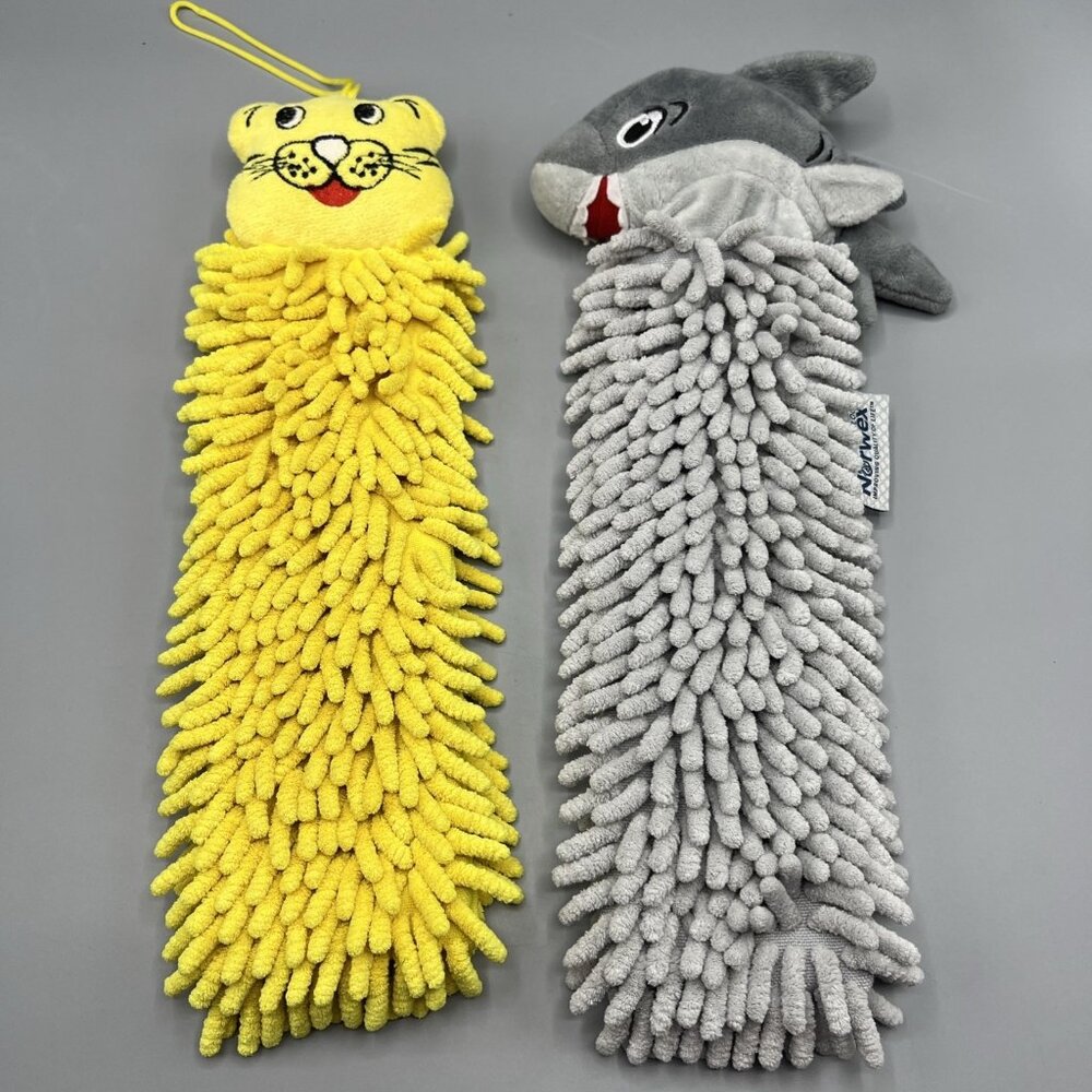 2 Norwex Kids Hand Towel Pet To Dry Microfiber Tiger and Shark Lot